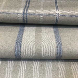  Ткань для штор и обивки в клетку серая