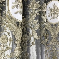  Бархат в вышивкой  Chantal grey