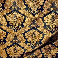 Портьерная ткань Mozart black-gold